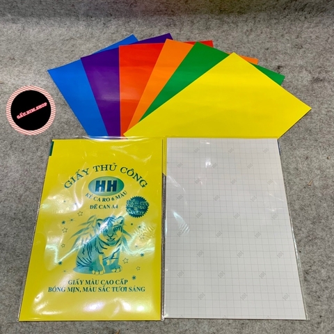Giấy thủ công decal HH khổ A4 ( có 2 loại: loại không dính VÀ loại có dính - bóc ra là dán được)
