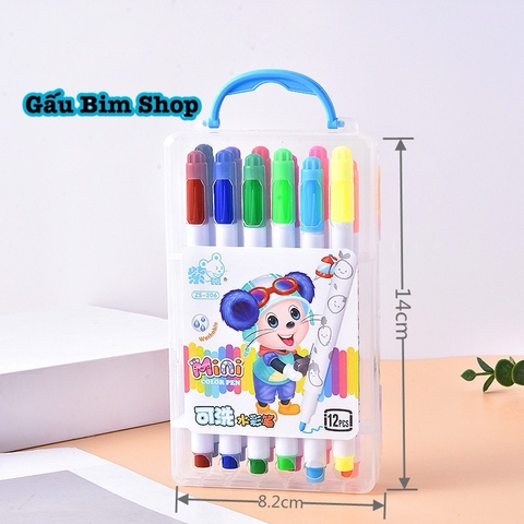 Bút dạ  12 màu, hộp nhựa cao cấp (hộp 12 bút có 12 màu khác nhau)
