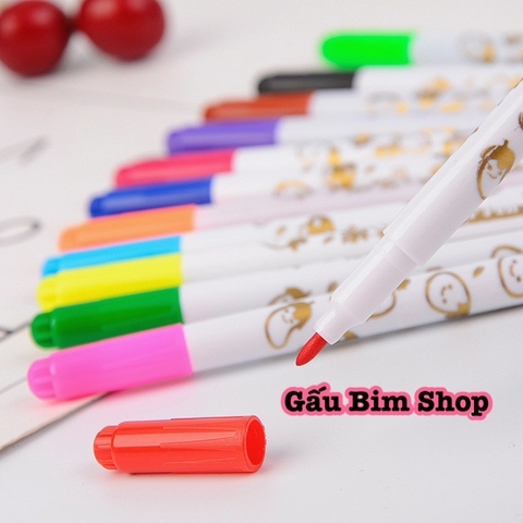 Bút dạ  12 màu, hộp nhựa cao cấp (hộp 12 bút có 12 màu khác nhau)