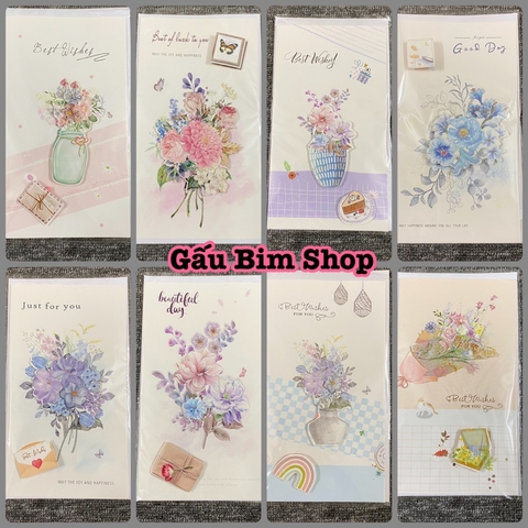 Thiệp chúc mừng 3D nổi kim tuyến kích thước: 21,5 x 12 cm (Mẫu mã thay đổi liên tục)