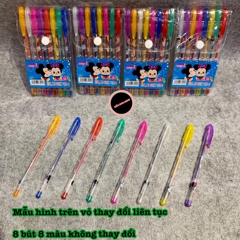 Bút nhũ 8 màu - 24 màu, đầu bút 1.0mm, viết êm, không tắc mực