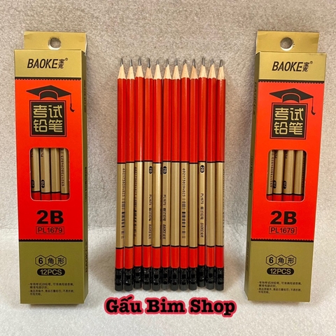 Hộp 12 Bút chì Baoke 2B - PL1679 - Bút chì gỗ cao cấp