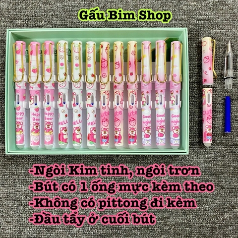 Bút máy (bút mực) ngòi Kim Tinh trơn dùng được cả mực lọ và ống mực tẩy
