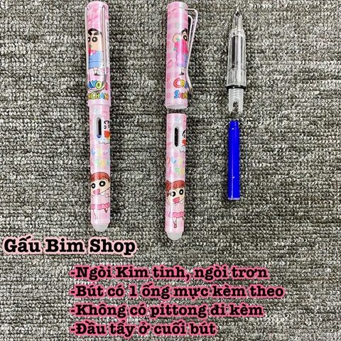 Bút máy (bút mực) ngòi Kim Tinh trơn dùng được cả mực lọ và ống mực tẩy