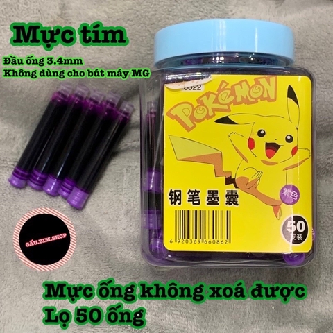 Lọ 50 Ống mực (không tẩy được) dùng thay thế cho các loại bút máy, bút mực sử dụng ống 3.4mm