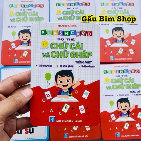 Bộ thẻ flashcard- Chữ cái và chữ ghép / Bé học Toán cho bé học tiếng việt (khổ lớn 10x15cm) - Mua càng NHIỀU giá càng RẺ