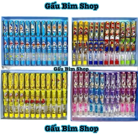 Bút máy tẩy (bút mực tẩy) thân có Nhũ nước - ngòi Kim Tinh trơn dùng được cả mực lọ và ống mực tẩy (loại ống 3.4mm)