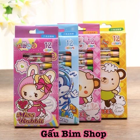 Bút sáp dầu 12 màu ( Hộp 12 bút - 12 màu khác nhau) - Mua càng nhiều giá càng rẻ