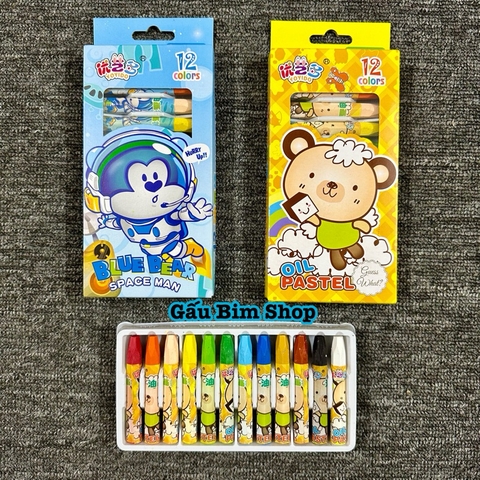 Bút sáp dầu 12 màu ( Hộp 12 bút - 12 màu khác nhau) - Mua càng nhiều giá càng rẻ