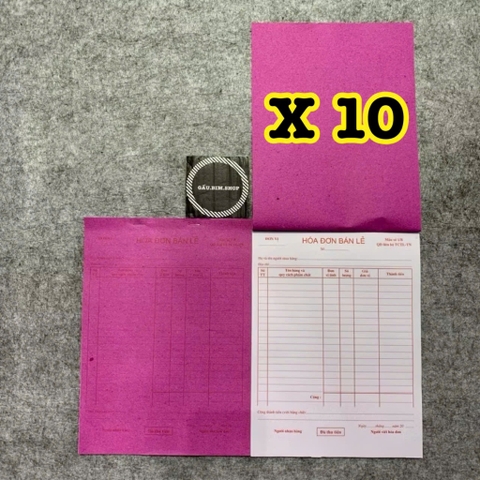 Khổ A4 - Hoá đơn bán lẻ, phiếu nhập kho, phiếu xuất kho(1,2,3 liên)