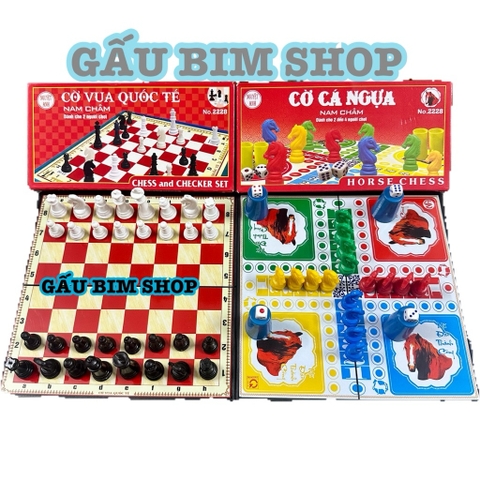 Cờ vua, cờ cá ngựa nam châm cao cấp - Thiết kế nhỏ gọn, dễ sử dụng