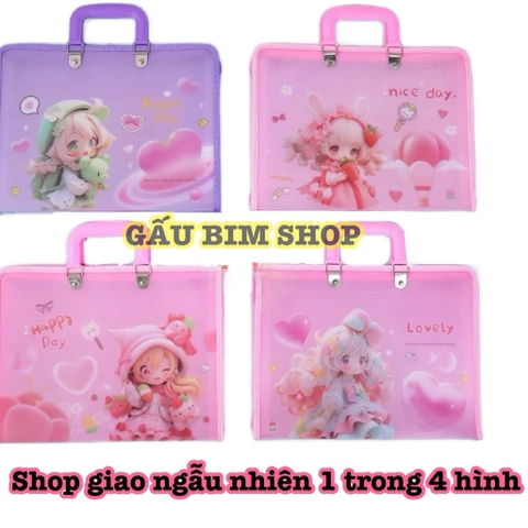 Cặp học thêm 7 ngăn và 12 ngăn nhựa cao cấp (Mẫu mã thay đổi liên tục)