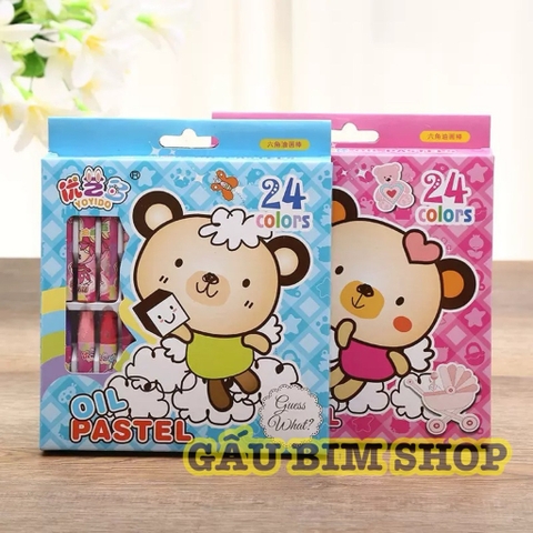 Bút sáp dầu 24 màu ( Hộp 24 bút - 24 màu khác nhau)