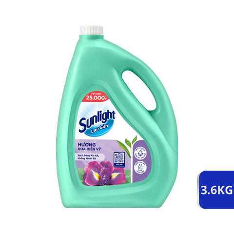 Nước lau sàn Sunlight Tinh dầu Thảo mộc hoa Diên vỹ 3.6kg