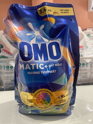 Nước Giặt OMO MACTIC + giữ màu HƯƠNG TƯƠI MÁT 3,6kg