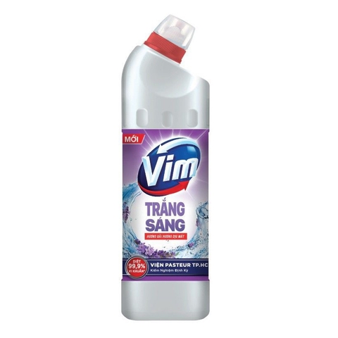 Nước Tẩy Rửa Bồn Cầu Và Nhà Tắm Vim Trắng Sáng Than Hoạt Tính Hương Oải Hương 870ml