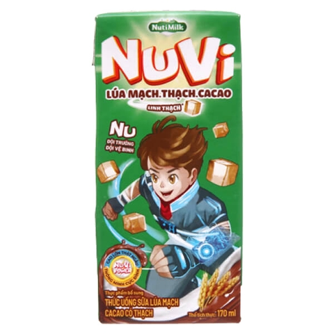 Sữa lúa mạch cacao NUVI có thạch 170ml
