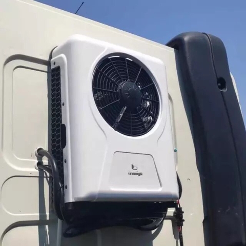 Điều Hoà 2 Cục Lock Trắng Nằm Ngang, Nằm Đứng Chạy Điện Ắc Quy 12V-24V