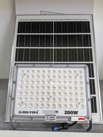 Đèn 200W Năng Lượng Mặt Trời JD-9200VN 3 Chế Độ Màu Tấm Pin Mono JIDI-VINA