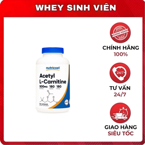 Nutricost Acetyl L - Carnitine 500mg - 180viên