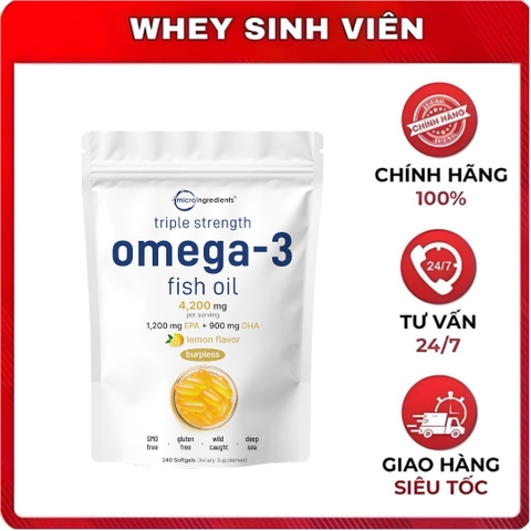 Micro Ingredient OMEGA 3 1200mg EPA + 900mg DHA ( 240 viên )