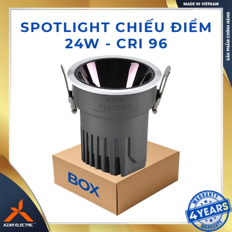 DOWLNLIGHT LUXURY - TDS -4000K- 24W - ĐEN BÓNG- BH 4 NĂM