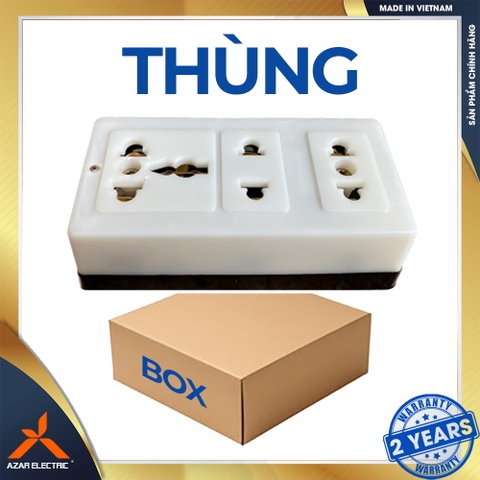 Ổ CẮM 3 THÁI LAN ĐẾ ĐEN LÕI NHỰA 4500W