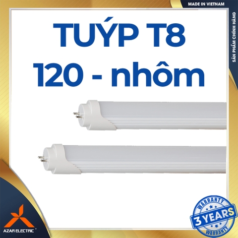 LED Tuýp T8 - 36W- 120cm - Nhôm - BH 3 năm
