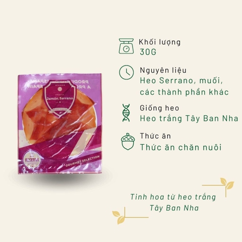 Serrano Gran ham Sliced- Serrano Gran cắt lát VN (gói nhỏ, dùng ăn ngay)