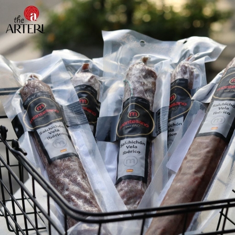 Salchichon Iberian Vela - CEBO/ Xúc xích Iberico Cebo muối nguyên cây