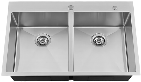 Top mount Double Bowl Stainless Steel Kitchen Sink - HT3322H