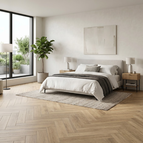 SPC Flooring Tile - Sunfield Timber Herringbone