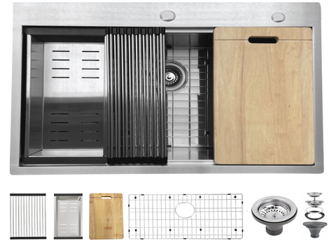Top mount Single Bowl Stainless Steel Kitchen Sink - HT3322S