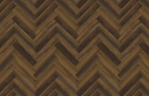 SPC Flooring Tile - Burnt Hickory Herringbone