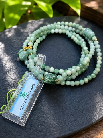Chuỗi Vòng Tay Ngọc Cẩm Thạch Jadeite - Túi Tiền, Tỳ hưu, Ngũ điếu - 5 li