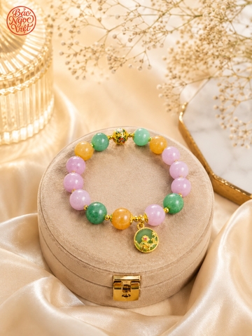 Vòng tay Chuỗi Hạt Thạch Anh tự nhiên Lu Thống Đa Bảo Pastel