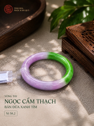 Vòng Tay Cẩm Thạch Bản Đũa Xanh Tím ni 58,2