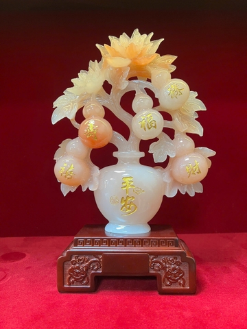 Đôi Bình Ngọc Onyx Dây Hồ Lô Bình An 63cmx26cm