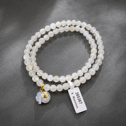 Chuỗi Vòng Tay Thạch Anh Mặt Trăng mix Charm - Túi Tiền