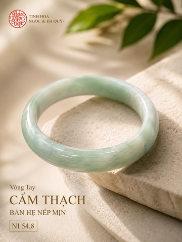 Vòng Tay Cẩm Thạch Bản Hẹ Nếp Mịn ni 54,8