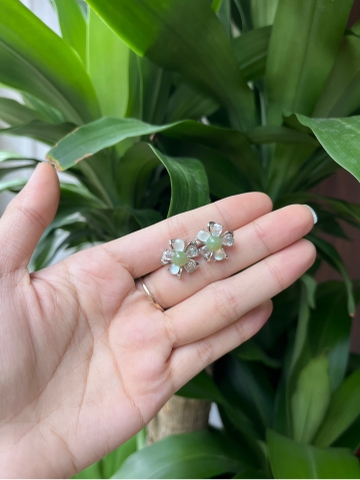 Bông tai Ngọc Hoà Điền hoa 5 cánh