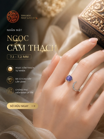 Nhẫn Mặt Ngọc Cẩm Thạch 7-7,2mm