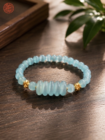 Vòng Tay Đá Mắt Mèo Ngũ Điếu mix Charm