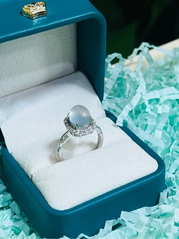 Nhẫn Oval Mã Não tự nhiên 9.4x8.1 mm
