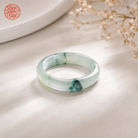 Nhẫn Ngọc Cẩm Thạch Băng Phớt Xanh ni 17.3