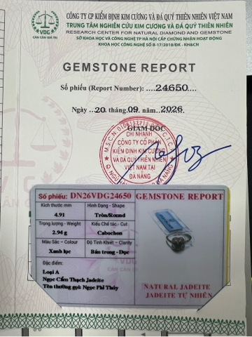 Nhẫn mặt tròn Ngọc Phỉ Thuý Type A