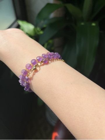 Chuỗi vòng tay Thạch Anh Tím 6.6x4.4 mm