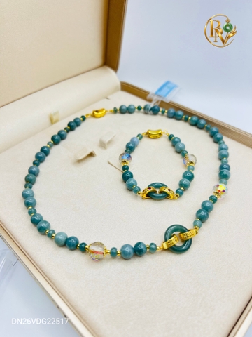 Set Chuỗi vòng cổ Vòng tay Ngọc Phỉ Thuý Type A 7.6-7.8 li
