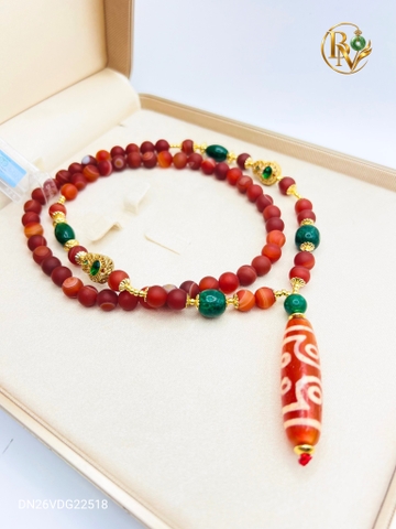 Set Chuỗi Vòng cổ Vòng tay Mã Não mix Lu Thống Tự nhiên