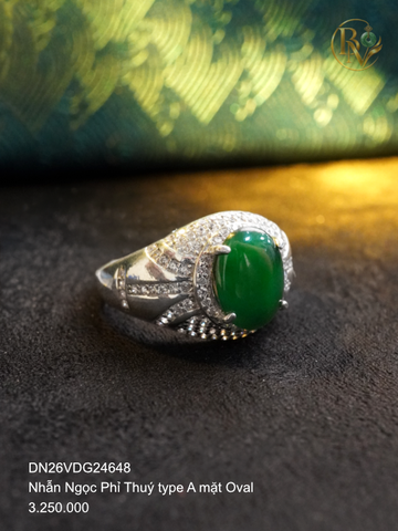 Nhẫn Ngọc Phỉ Thuý type A mặt Oval